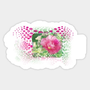 Pink Hollyhock Design Sticker